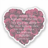 Jubiläum Herzromane und Julia Zitat Pink Aufkleber (Vorderseite)