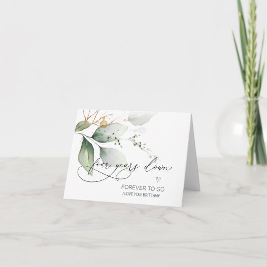 Jubiläum Hochzeit 4. Jubiläum Karte (Vorderseite)