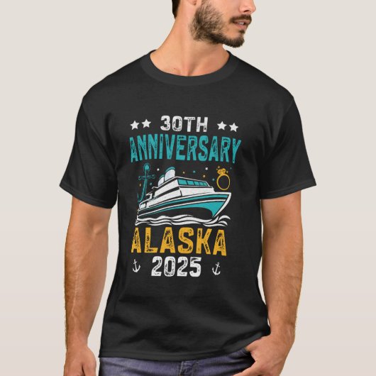 Jubiläum Hochzeit Alaska Kreuzfahrt 2025 Paar T-Shirt (Vorderseite)