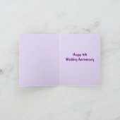 Jubiläum Hochzeit Blumen und Fruchttrauben Karte (Innenseite)