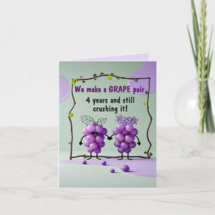 Jubiläum Hochzeit Blumen und Fruchttrauben Karte