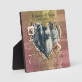 Jubiläum Hochzeit Coppery Rose Foto Fotoplatte (Vorderseite)