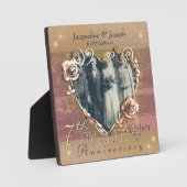 Jubiläum Hochzeit Coppery Rose Foto Plaque Fotoplatte (Vorderseite)