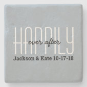 Jubiläum Hochzeit glücklich je nach Kundenwunsch Steinuntersetzer (Vorderseite)