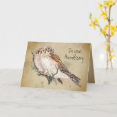 Jubiläum Hochzeit Kestrel Falken Wildlife Bird Karte (Gelbe Blume)