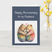 Jubiläum Husband Honey Bären Tiere Karte (Gelbe Blume)