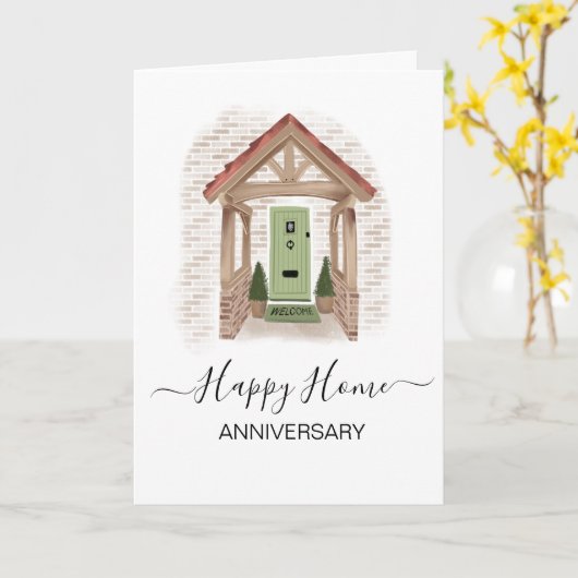 Jubiläum Ihres neuen Zuhause-echten Anwesen-Agent Karte (Gelbe Blume)