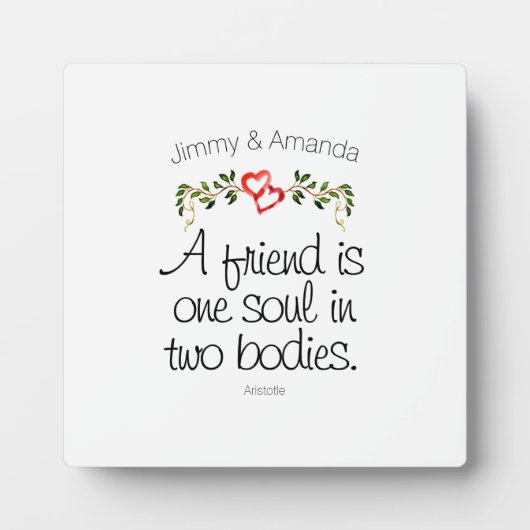 Jubiläum Inspiration - Herz und Blätter Fotoplatte (Vorderseite)