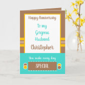 Jubiläum ist jeden Tag ganz besonders braun Karte (Gelbe Blume)