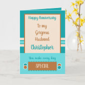 Jubiläum ist jeden Tag türkis Karte (Gelbe Blume)