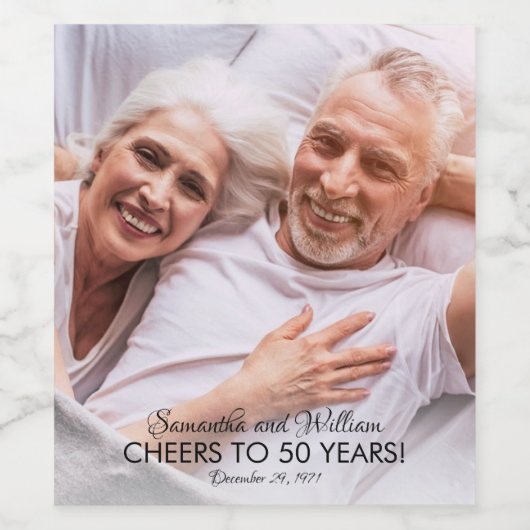 Jubiläum Jahr Foto Weinetikett (Einzelnes Label)