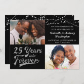 Jubiläum # JAHRE IN Foto Silver Einladung (Vorne/Hinten)