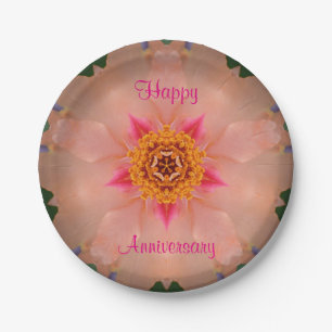 Jubiläum Kaleidoskop Blumenpapierplatte Pappteller