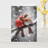 Jubiläum Kardinal im Schneesturm Karte (Gelbe Blume)