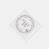 Jubiläum Lavender Wreath Monogram Serviette (Ecke)