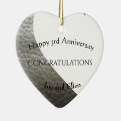 Jubiläum, Lederjubiläum Herz Keramik Ornament (Rechts)