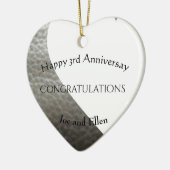 Jubiläum, Lederjubiläum Herz Keramik Ornament (Links)