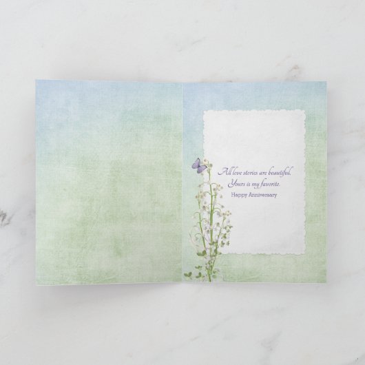 Jubiläum Lily of the Valley Bouquet Karte (Innenseite)