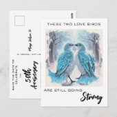 *~* Jubiläum Love Birds Winter AP54 Art Postkarte (Vorne/Hinten)