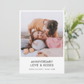 Jubiläum Moderne Foto Liebe Kisses Stylish Card (Stehend Vorderseite)