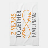 Jubiläum & Mrs. Infinity Personalisiert Geschirrtuch (Vertikal)