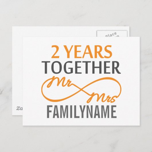 Jubiläum & Mrs. Infinity Personalisiert Postkarte (Vorne/Hinten)