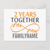 Jubiläum & Mrs. Infinity Personalisiert Postkarte (Vorderseite)