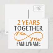Jubiläum & Mrs. Infinity Personalisiert Postkarte (Vorne/Hinten)