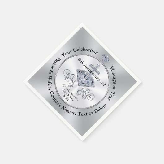 Jubiläum Napkins, Pastor Wertschätzung, Serviette (Ecke)