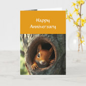 Jubiläum Niedlich Spaß am Eichhörnchen Karte (Gelbe Blume)