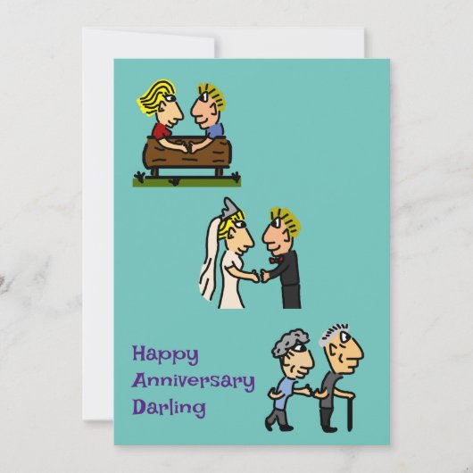 Jubiläum Niedliche Liebe für immer Einladung (Vorderseite)