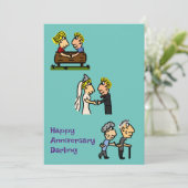 Jubiläum Niedliche Liebe für immer Einladung (Stehend Vorderseite)