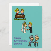 Jubiläum Niedliche Liebe für immer Einladung (Vorne/Hinten)