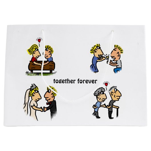 Jubiläum Niedliches Paar 🎉 gemeinsam erwachsen Ca Große Geschenktüte (Vorderseite)