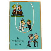 Jubiläum Niedliches Paar 🎉 gemeinsam erwachsen Ca Mittlere Geschenktüte (Vorderseite)