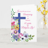 Jubiläum Nun Religious Life Cross Blume Karte (Gelbe Blume)