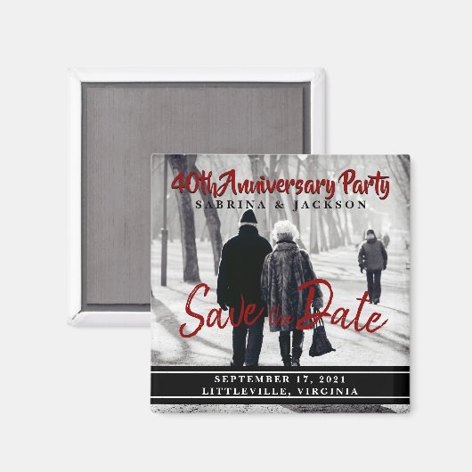 Jubiläum oder Event-Party - Save the Date Magnet (Vorderseite/Rückseite)