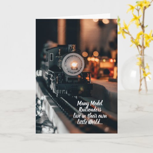 Jubiläum oder Geburtstag eines Modellbahnfahrers Karte (Gelbe Blume)