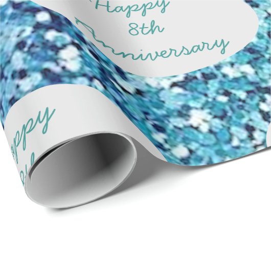 Jubiläum oder wichtiger Individuelle Name Glitzer Geschenkpapier (Rolleneckpunkt)