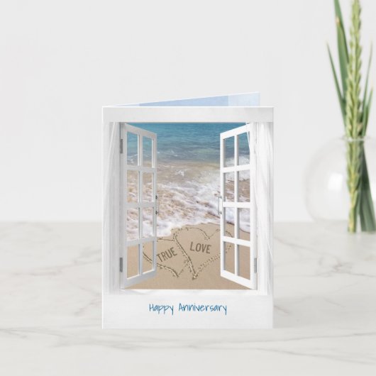 Jubiläum Open Beach Window Card Karte (Vorderseite)