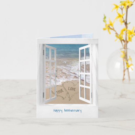 Jubiläum Open Beach Window Card Karte (Gelbe Blume)