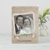 Jubiläum Party altmodische Foto Rahmen Einladung (Stehend Vorderseite)