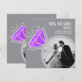 Jubiläum Party Amethyring zwei Fotos Einladung (Vorne/Hinten)