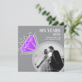 Jubiläum Party Amethyring zwei Fotos Einladung (Stehend Vorderseite)