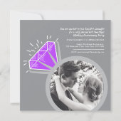 Jubiläum Party Amethyring zwei Fotos Einladung (Rückseite)