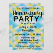 Jubiläum Party Blue Gefärbte Krawatte Einladung (Vorne/Hinten)