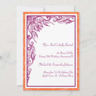 Jubiläum Party Citrus und Mauve Einladung