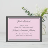 Jubiläum Party Classic Einladung Rosa Rosa (Stehend Vorderseite)