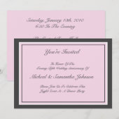 Jubiläum Party Classic Einladung Rosa Rosa (Vorne/Hinten)