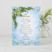 Jubiläum Party Einladung Hydrangeas und i (Stehend Vorderseite)